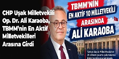 CHP Uşak Milletvekili Op. Dr. Ali Karaoba, TBMM'nin En Aktif Milletvekilleri Arasına Girdi