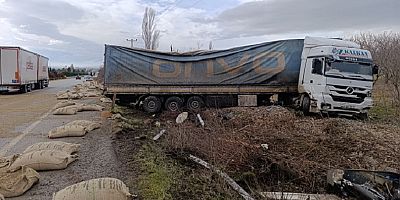 UŞAK'TA TIR KAZASI.