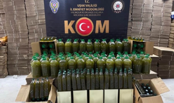 UŞAK'TA SAHTE ZEYTİNYAĞI OPERASYONU.